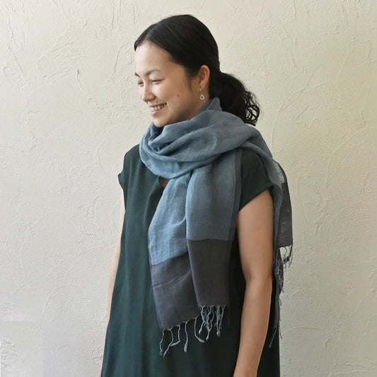 SASHA Handwoven Linen Organic Cotton Stole | Natural, Fair Trade, for Women