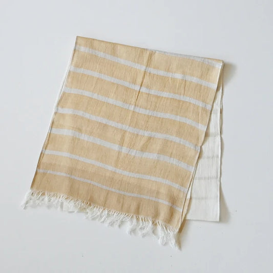 SASHA Handwoven Organic Cotton Slim Stole | Natural, Fair Trade, for Women