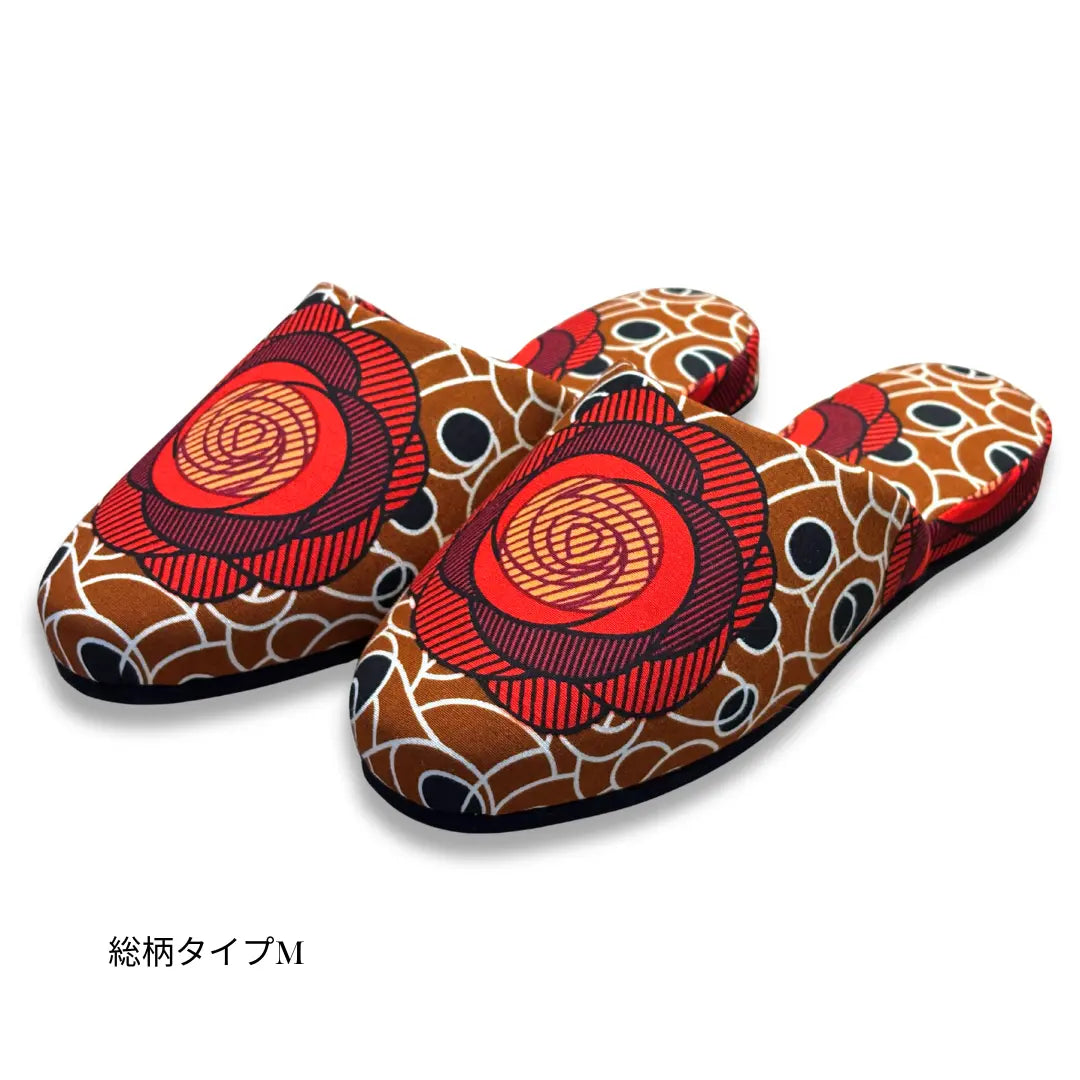KARL&C カールアンドシー アフリカアンカラスリッパ Red Rose レッドローズ