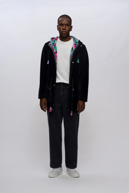 【LOOKSLIKEAVIDO】キベラスラム製  ギモノコートブラック | ビヨンセ注目 売上20%寄付 エシカルファッション
