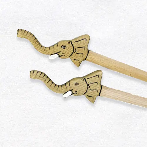 African Square African Chopsticks, Elephant Design | Wooden, Natural Materials, Tableware, African Goods