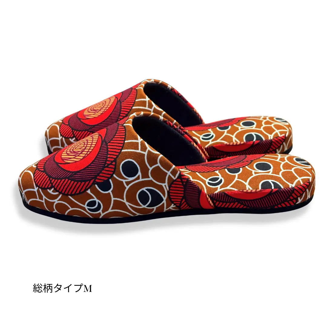 KARL&C カールアンドシー アフリカアンカラスリッパ Red Rose レッドローズ