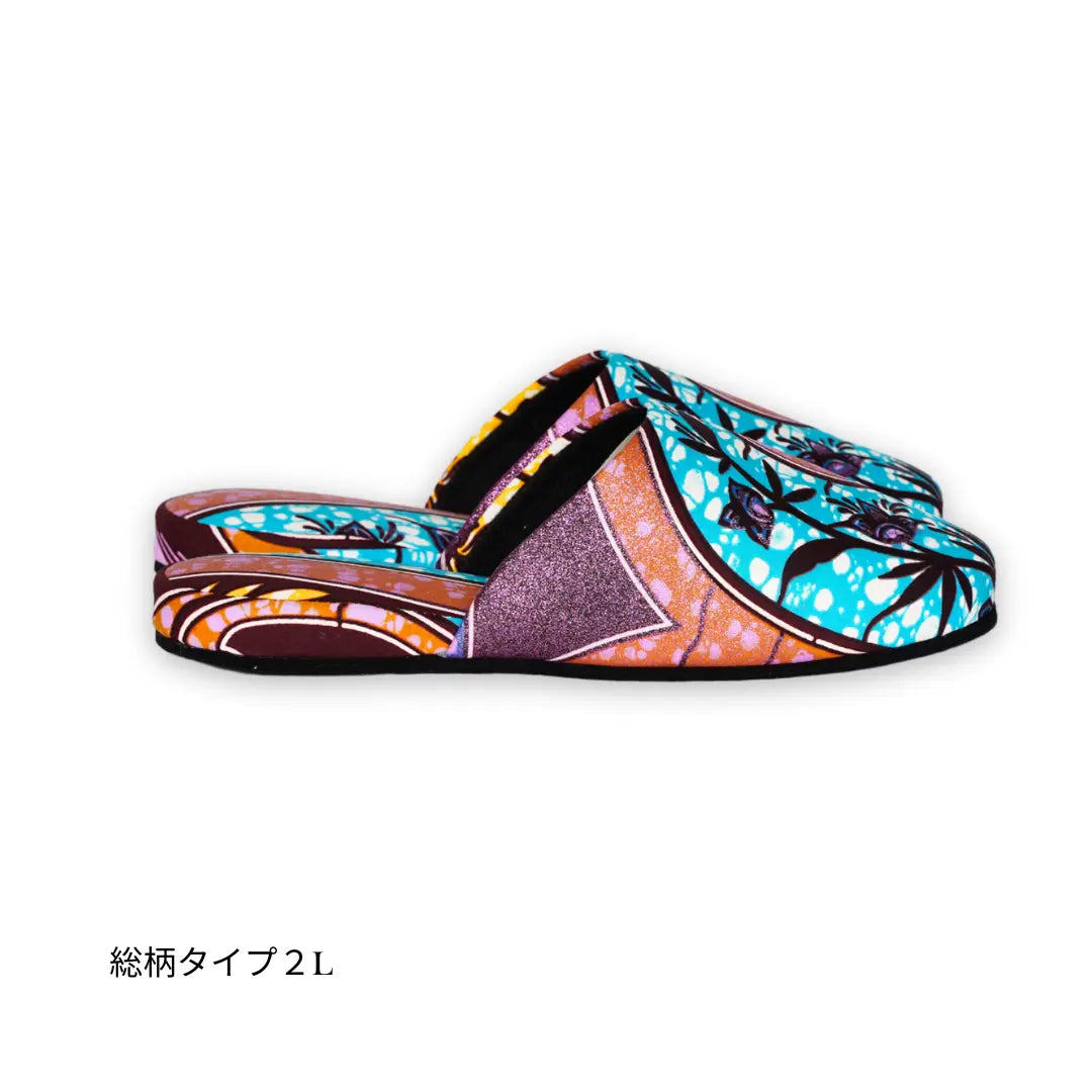 KARL&C カールアンドシー アフリカアンカラスリッパ Purple Sparkle パープルスパークル