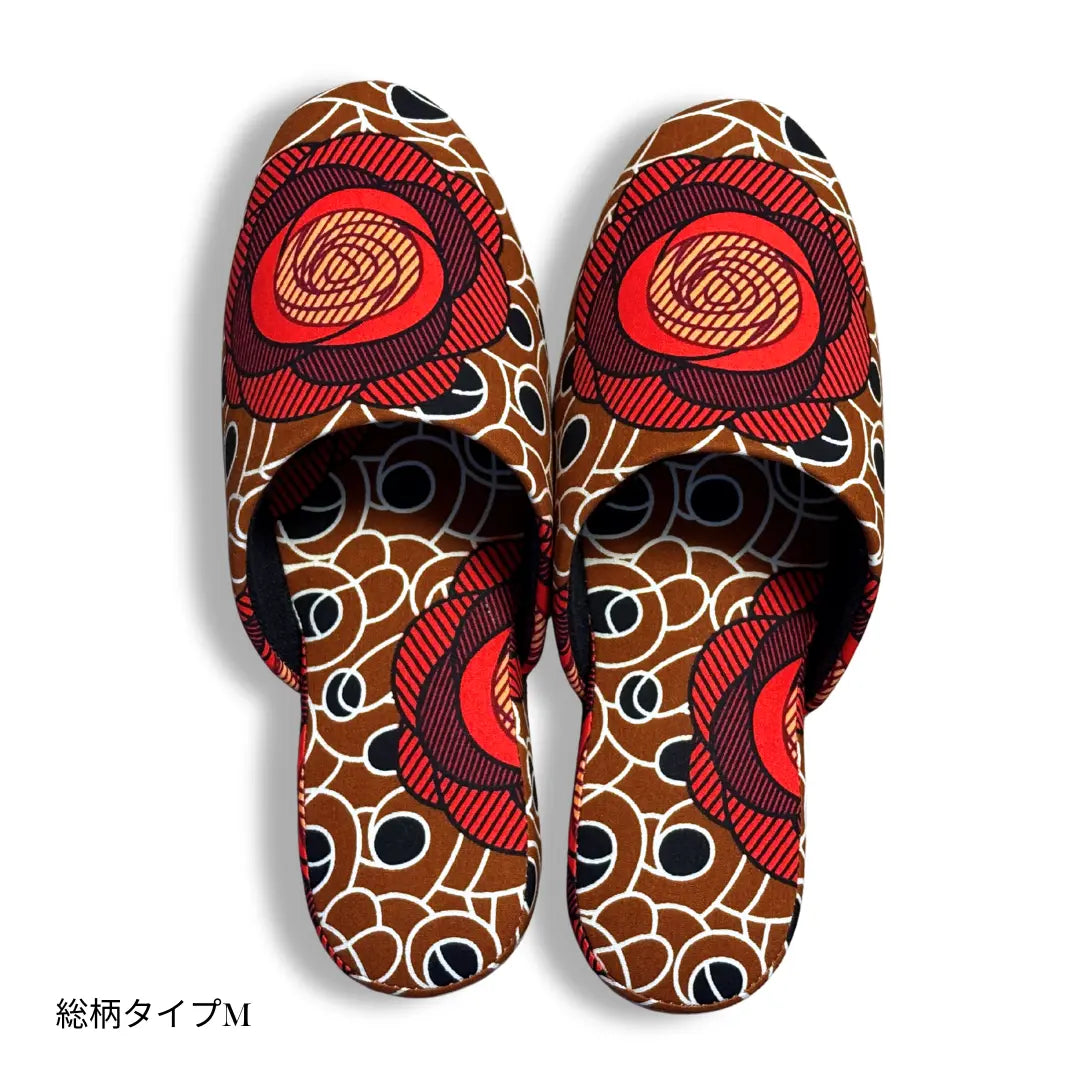 KARL&C カールアンドシー アフリカアンカラスリッパ Red Rose レッドローズ