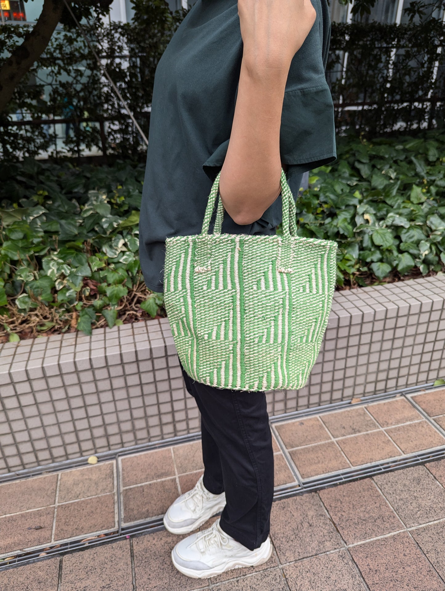 CROSS TRADE Organic Cotton Sisal Bag, Melon Parfait, 8x9 inches | Made in Kenya, Natural Materials, Ethical