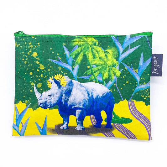 薄型・小物 | 旅行・化粧品収納 | 撥水加工 エシカル雑貨 Kangarui カンガルイ サファリポーチ Banana Rhino バナナライノ M