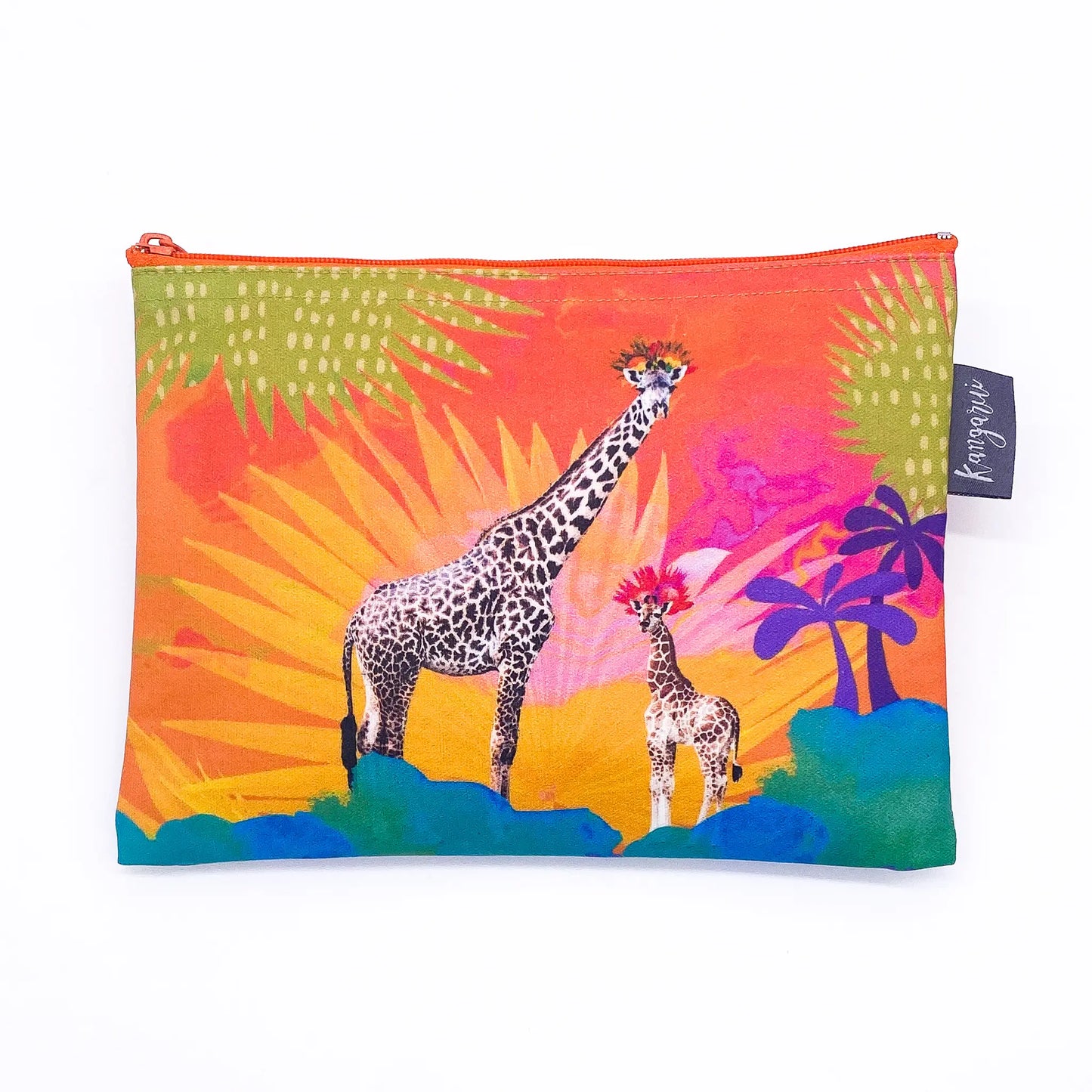 Kangarui カンガルイ サファリポーチ Rainbow Giraffe レインボージラフ M