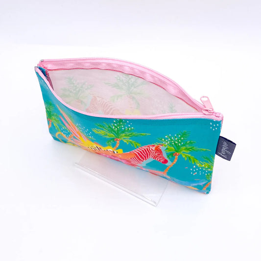 薄型・小物 | 旅行・化粧品収納 | 撥水加工 エシカル雑貨 Kangarui カンガルイ サファリポーチ Baby Zebra ベビーゼブラ M