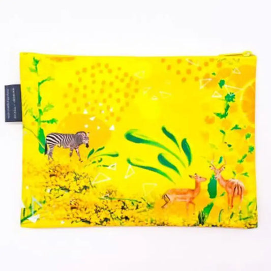 薄型・小物 | 旅行・化粧品収納 | 撥水加工 エシカル雑貨 Kangarui カンガルイ サファリポーチ Mimosa Dream ミモザドリーム M