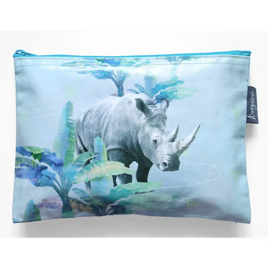 薄型・小物 | 旅行・化粧品収納 | 撥水加工 エシカル雑貨 Kangarui カンガルイ サファリポーチ Holiday Rhino ホリデーライノ M