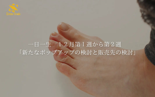 一日一生　１２月第１週から第２週　「新たなポップアップの検討と販売先の検討」