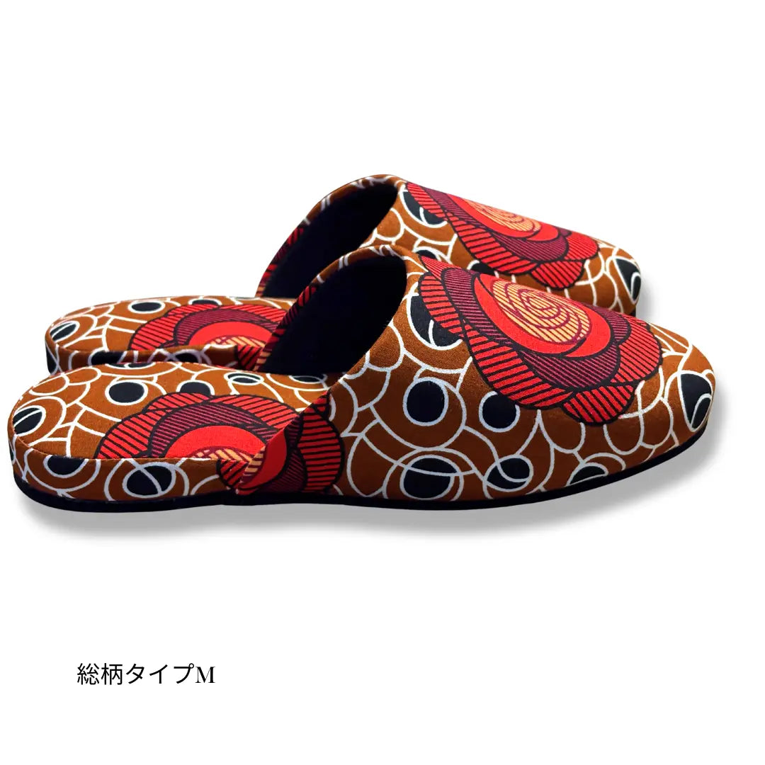 KARL&C カールアンドシー アフリカアンカラスリッパ Red Rose レッドローズ