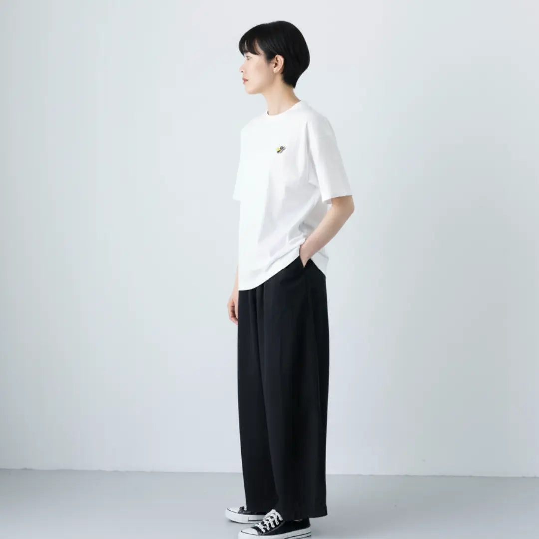 CROSS [CROSS TRADE] Organic Cotton Rhino T-Shirt, White | Rhino Embroidery, Unisex, Women's, Men's. CROSS TRADE Organic Cotton Rhino T-Shirt, White