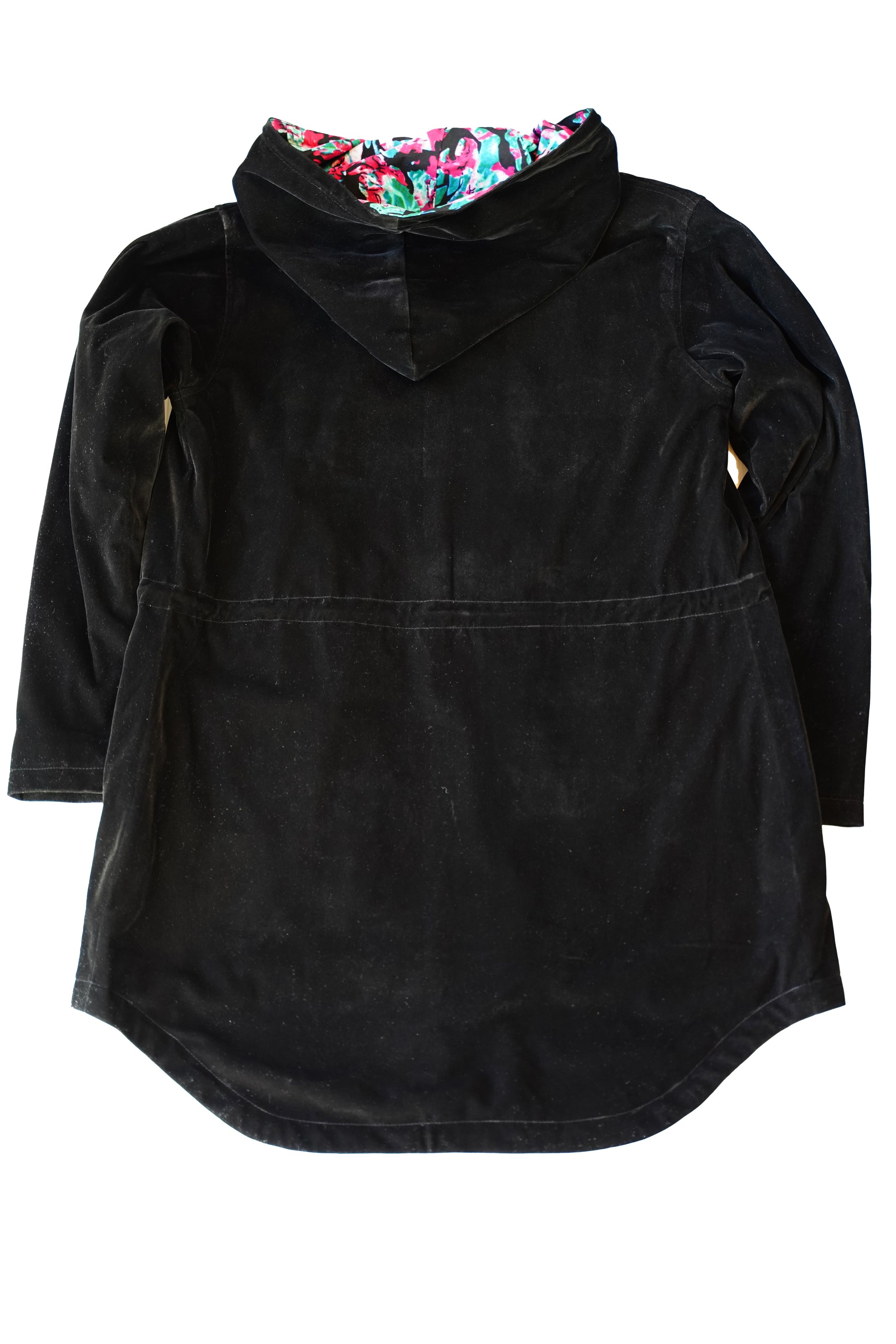 ギモノコート ブラック（アフリカ布とベルベットのコート メンズ・レディース両対応）　裏　商品イメージ