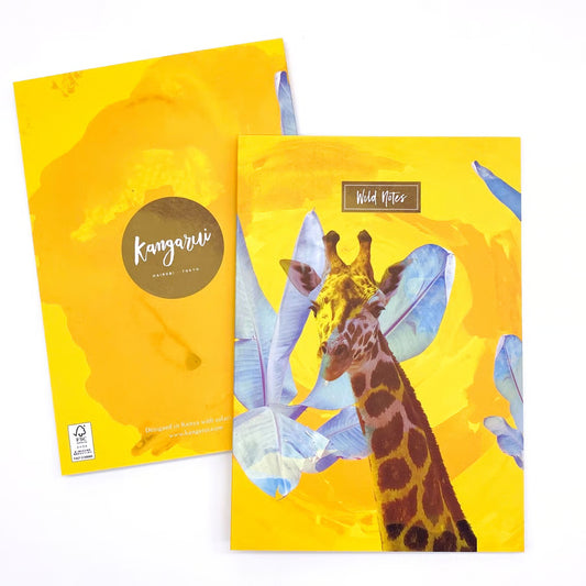 【Kangarui】ワイルドノート Radiant Giraffe ラディアントジラフ 罫線なし | ケニアアート A5サイズ