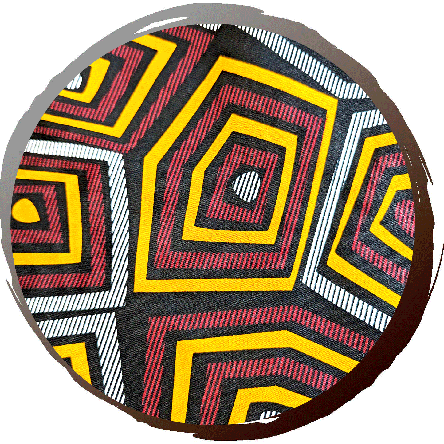 ギモノコート スカーレット（アフリカ布とベルベットのコート メンズ・レディース両対応）アフリカ布の柄イメージ